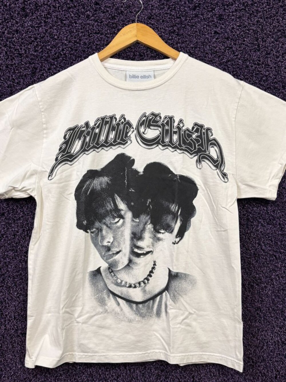 Billie Eilish Bad Guy Split Face Art Bedroom Pop T-Shirt M